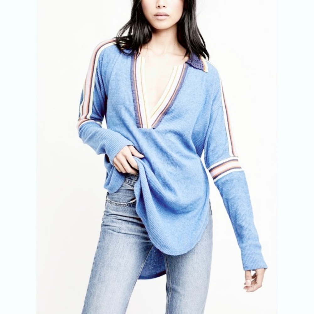 Free PEOPLE Feeling Magical Thermal Oversized Lightweight Sweater Tee